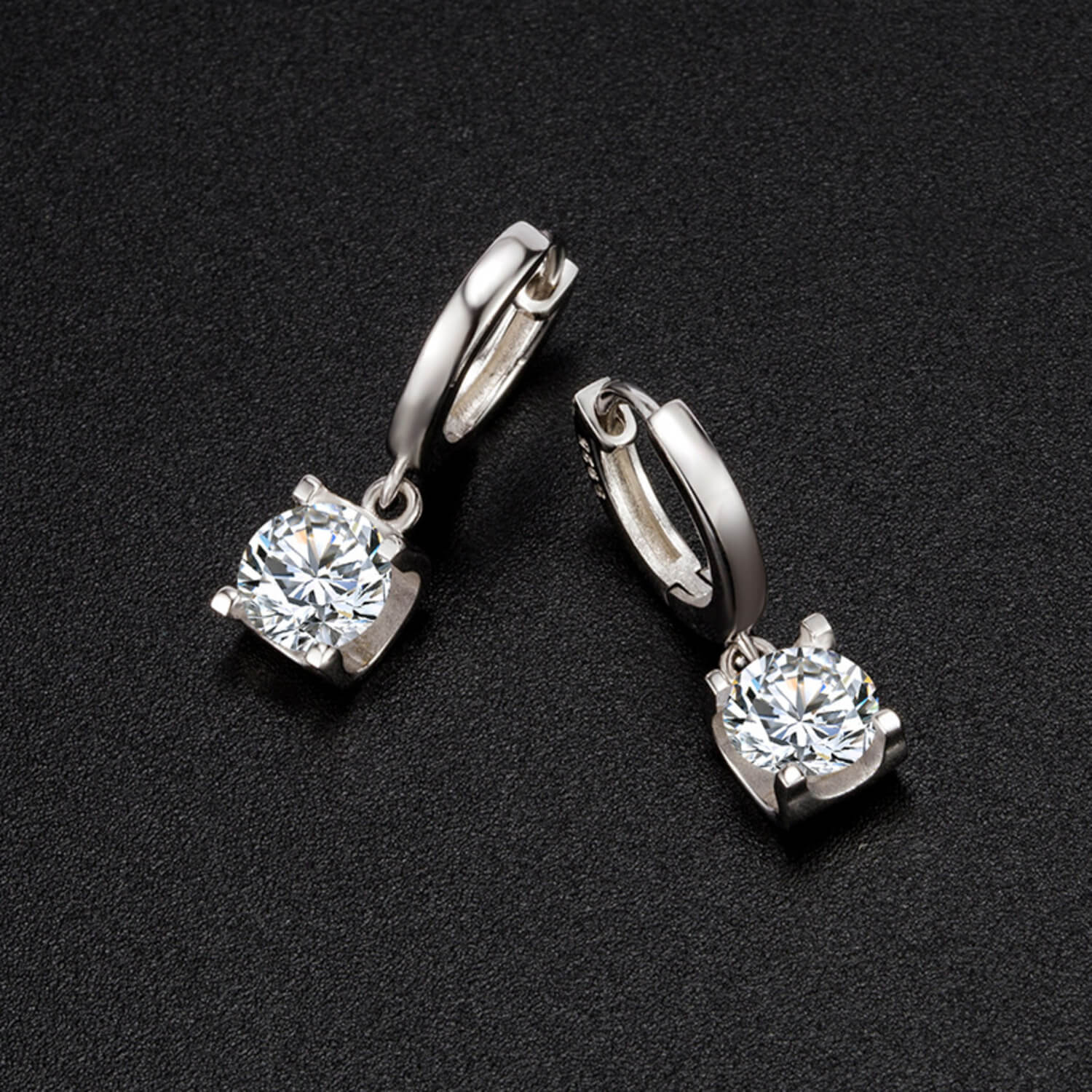 Cut Simulated Moissanite Diamond Gemstone Dangle Drop Earrings for Women Wedding Gifts