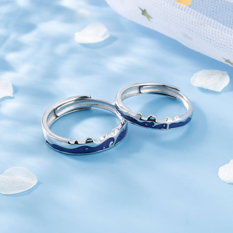 Adjustable Silver Couple Rings

