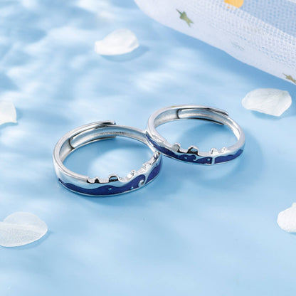 Adjustable Silver Couple Rings


