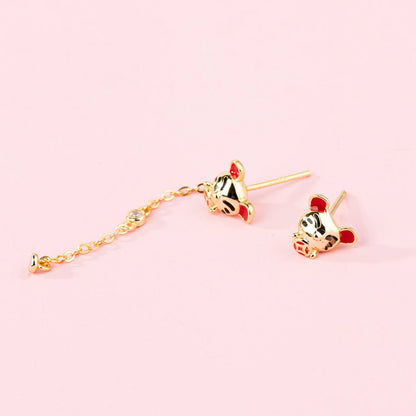 lucky mouse earrings  diamond