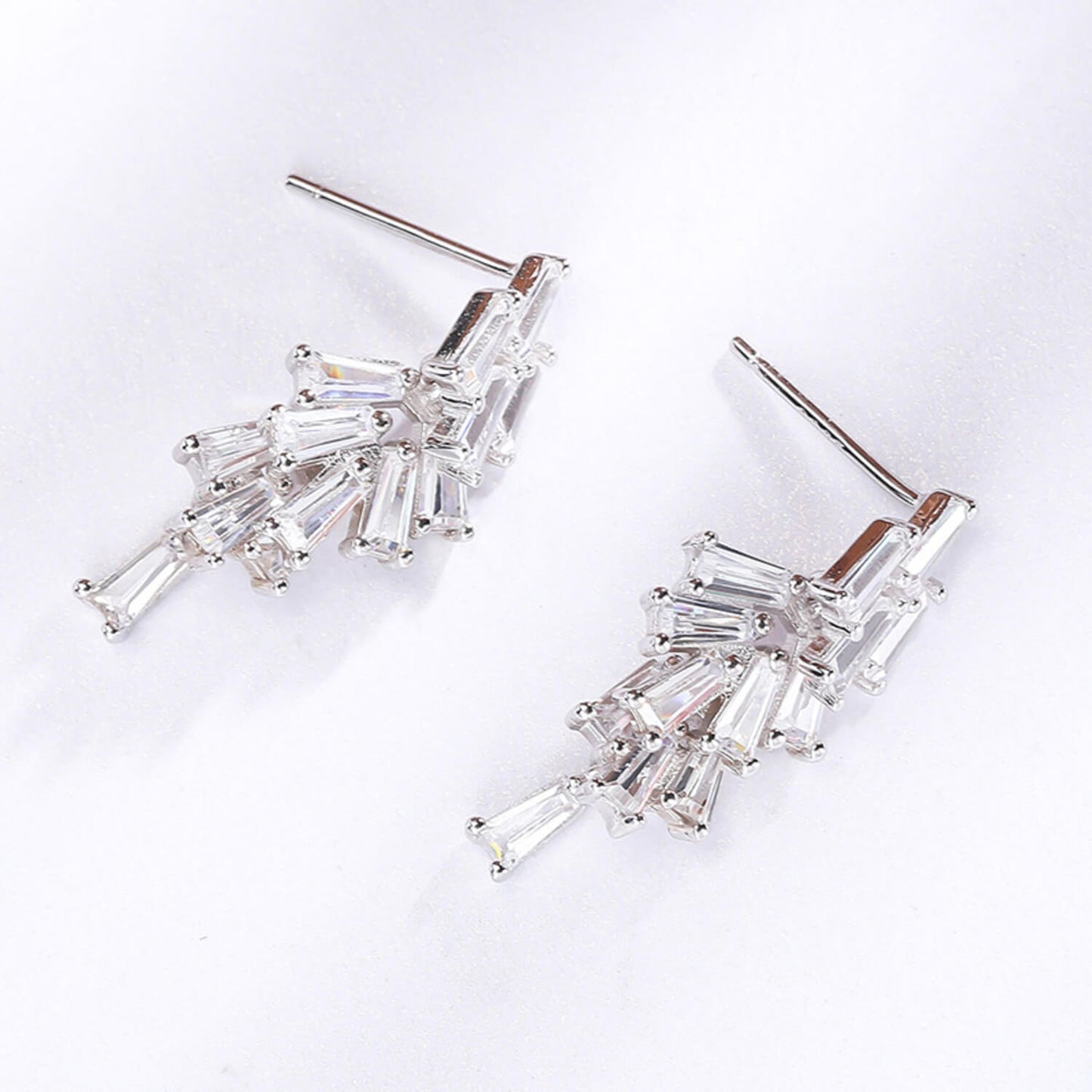 diamonds dangle earrings silver
