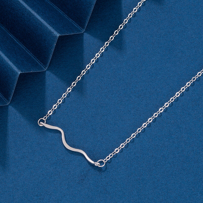 wave necklace for women sterling silver  gold wave necklace
