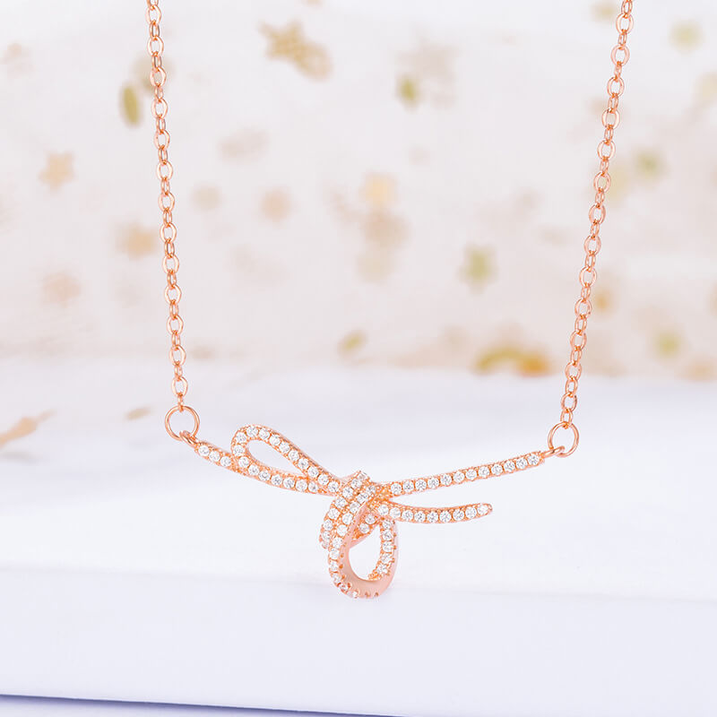 diamond knot pendant silver