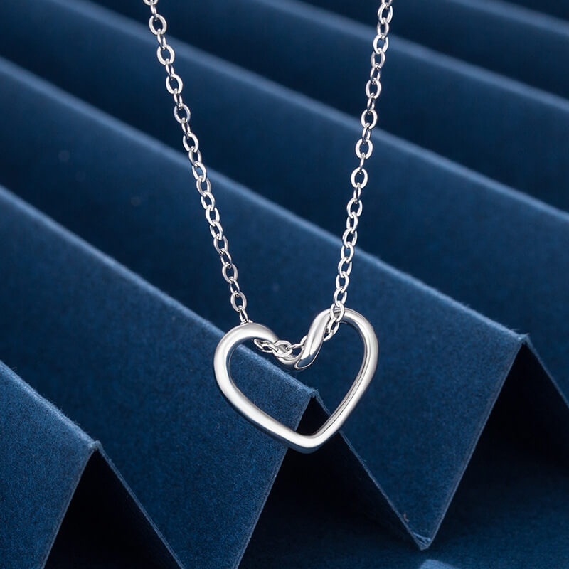 open heart necklace white gold
