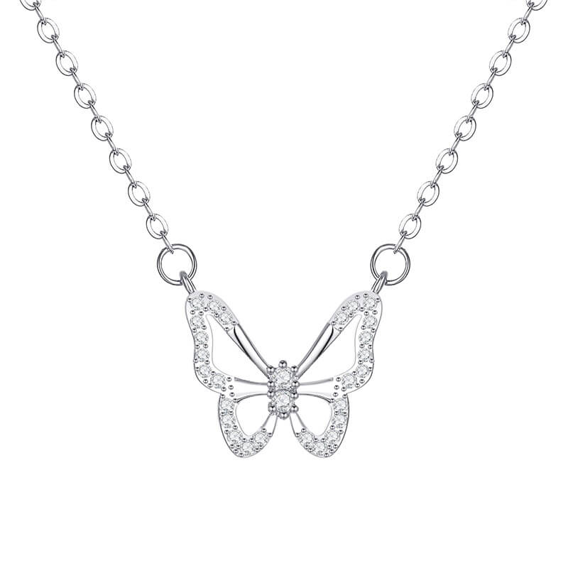 silver butterfly necklace choker