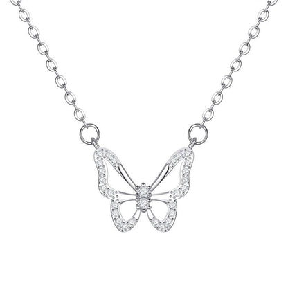 silver butterfly necklace choker