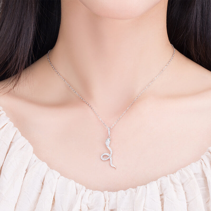 snake pendant necklace silver