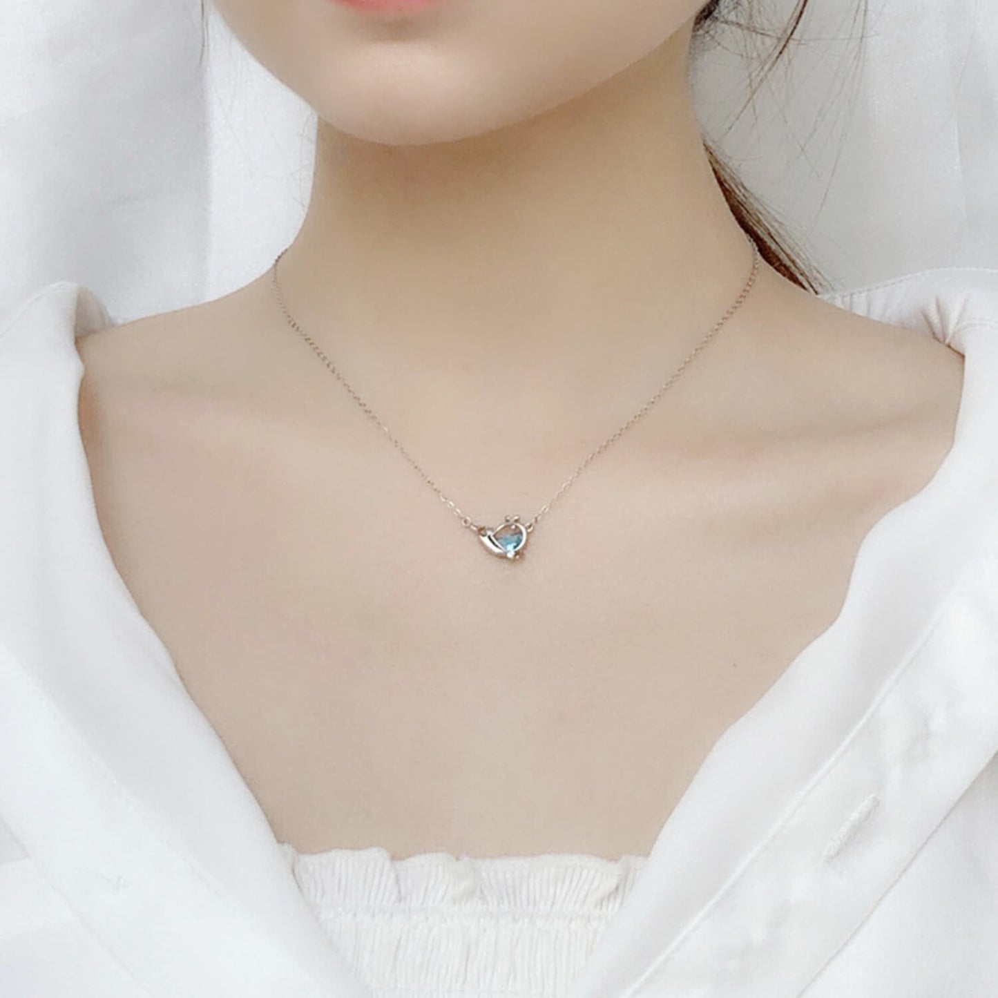 blue whale necklace silver