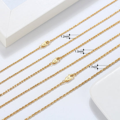 gold plated silver chain gold rope chain for women