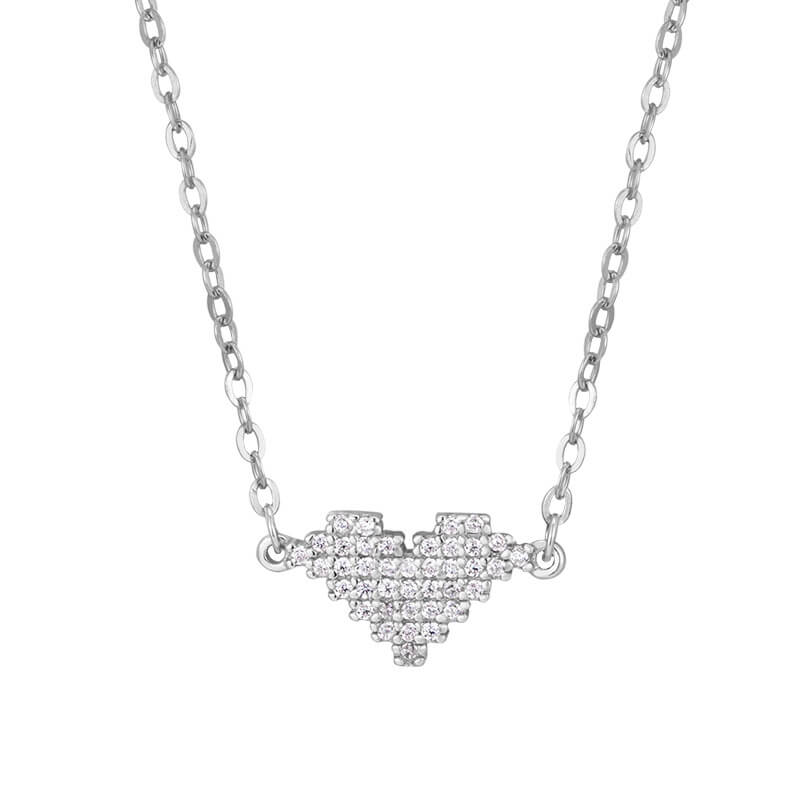 pave diamond heart pendant necklace