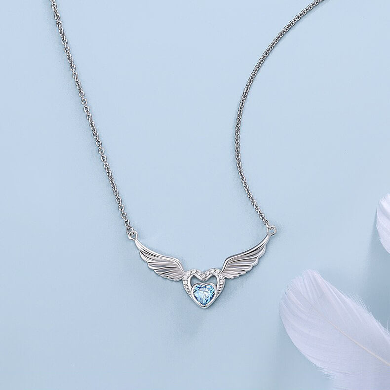 diamond heart wing necklace amazon