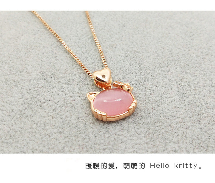 silver hello kitty necklace