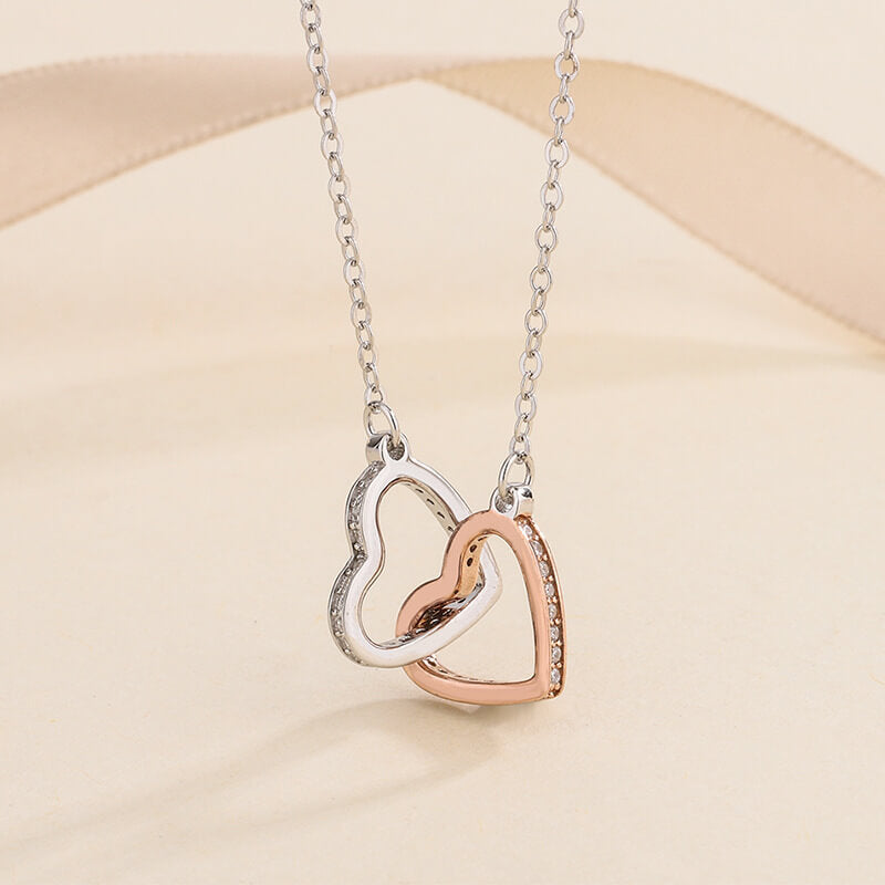 interlocking heart necklace silver