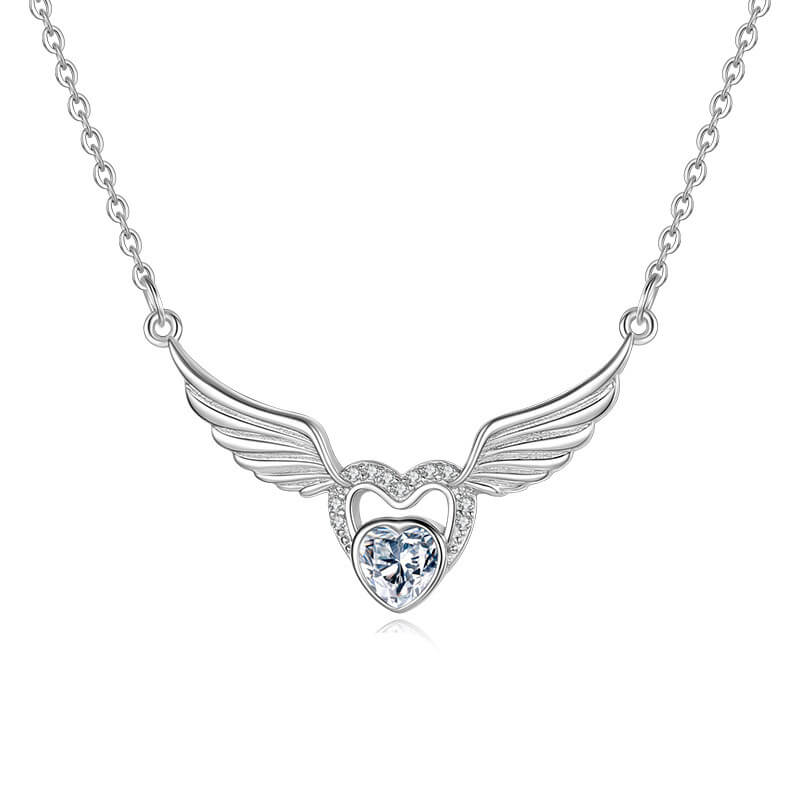 diamond heart wing necklace usa