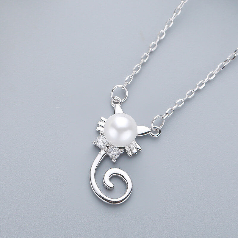 crystal cat necklace