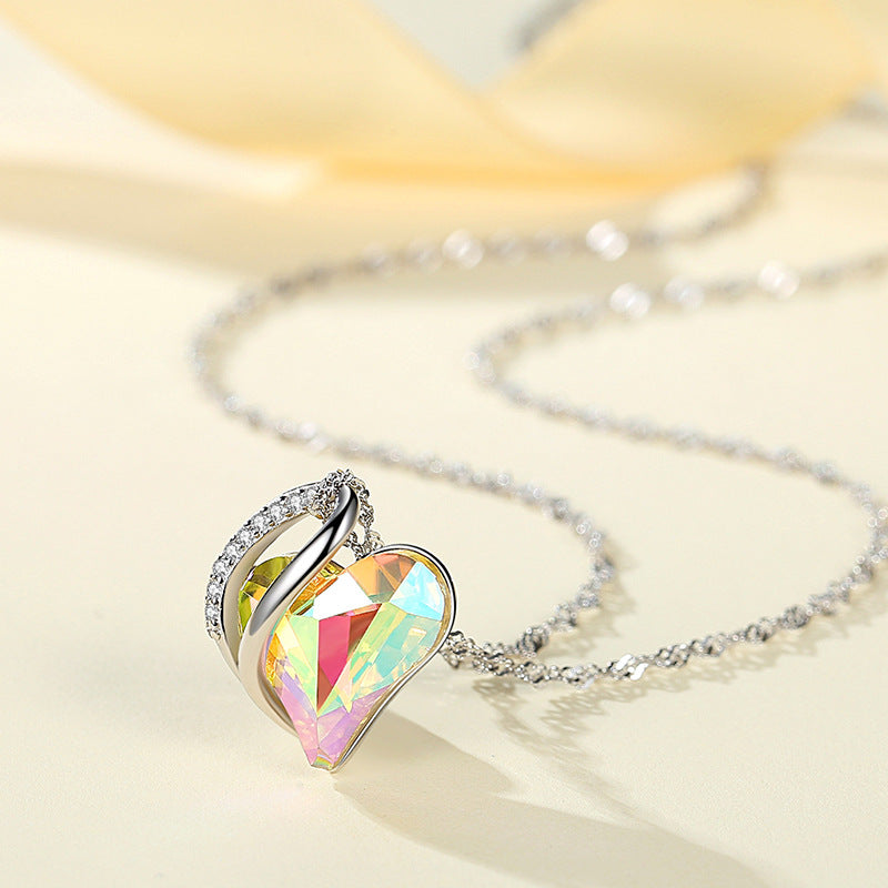 heart necklace wrapped pendant