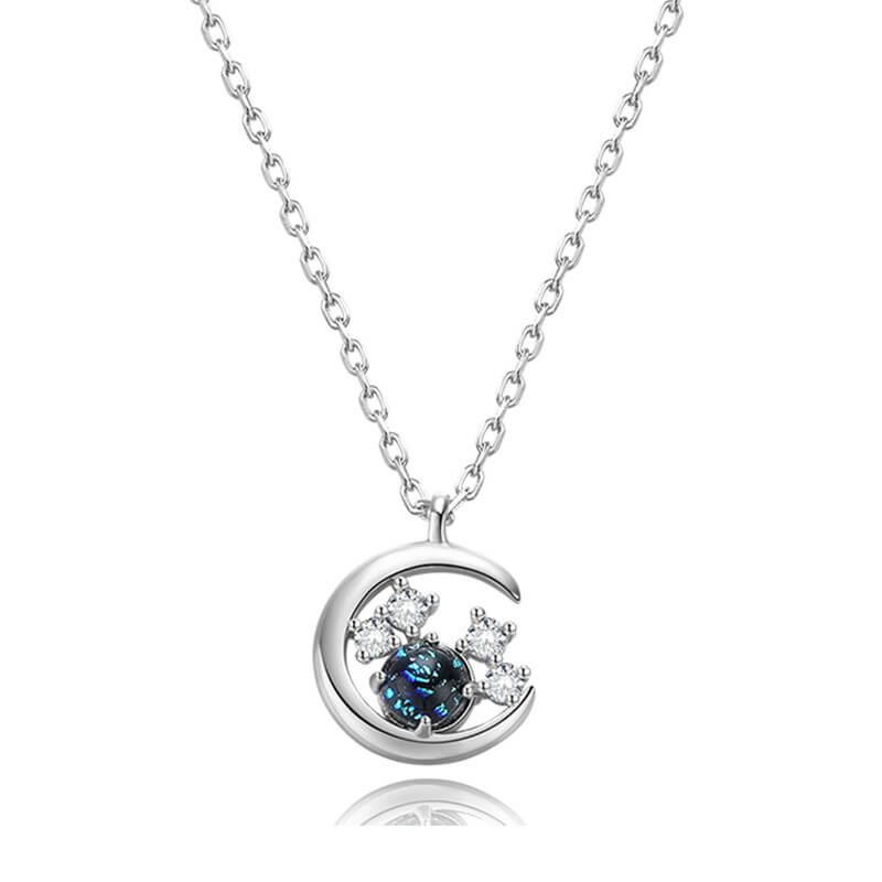 moon with diamond necklace