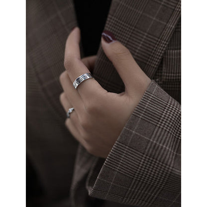 Roman Number Engraved Ring for Man Woman 925 Sterling Silver