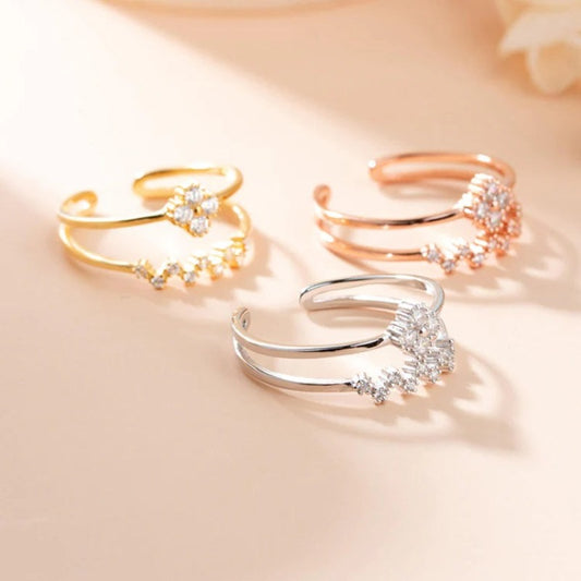 925 silver open diamond ring