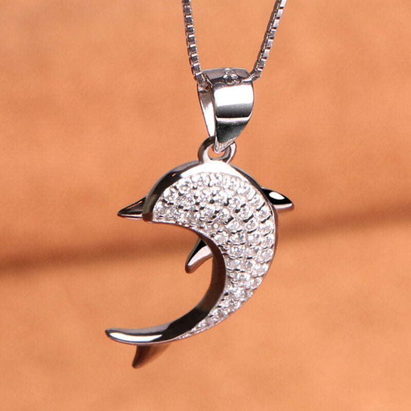 diamond dolphin necklace for women