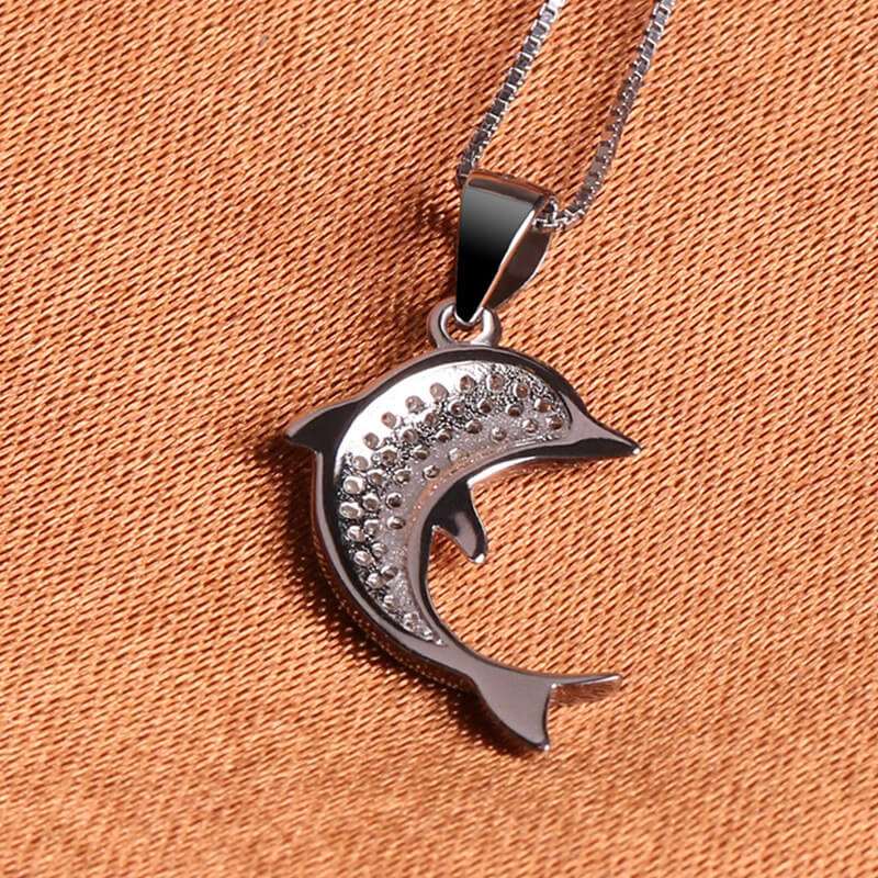 diamond dolphin necklace backside