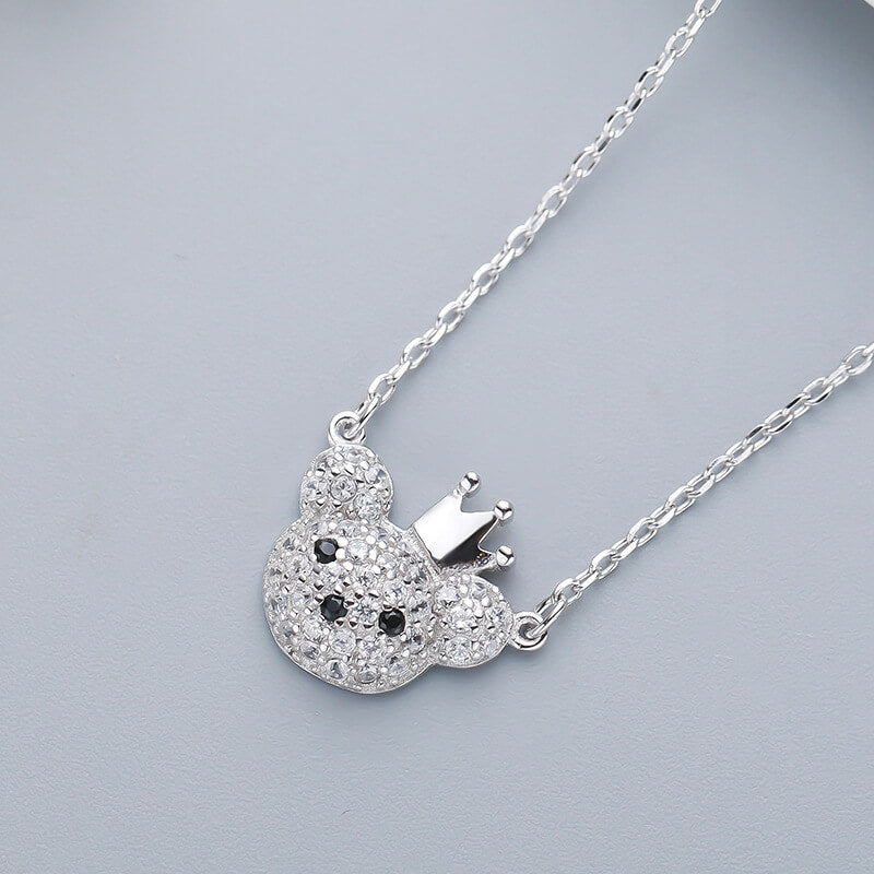 crown bear pendant necklace