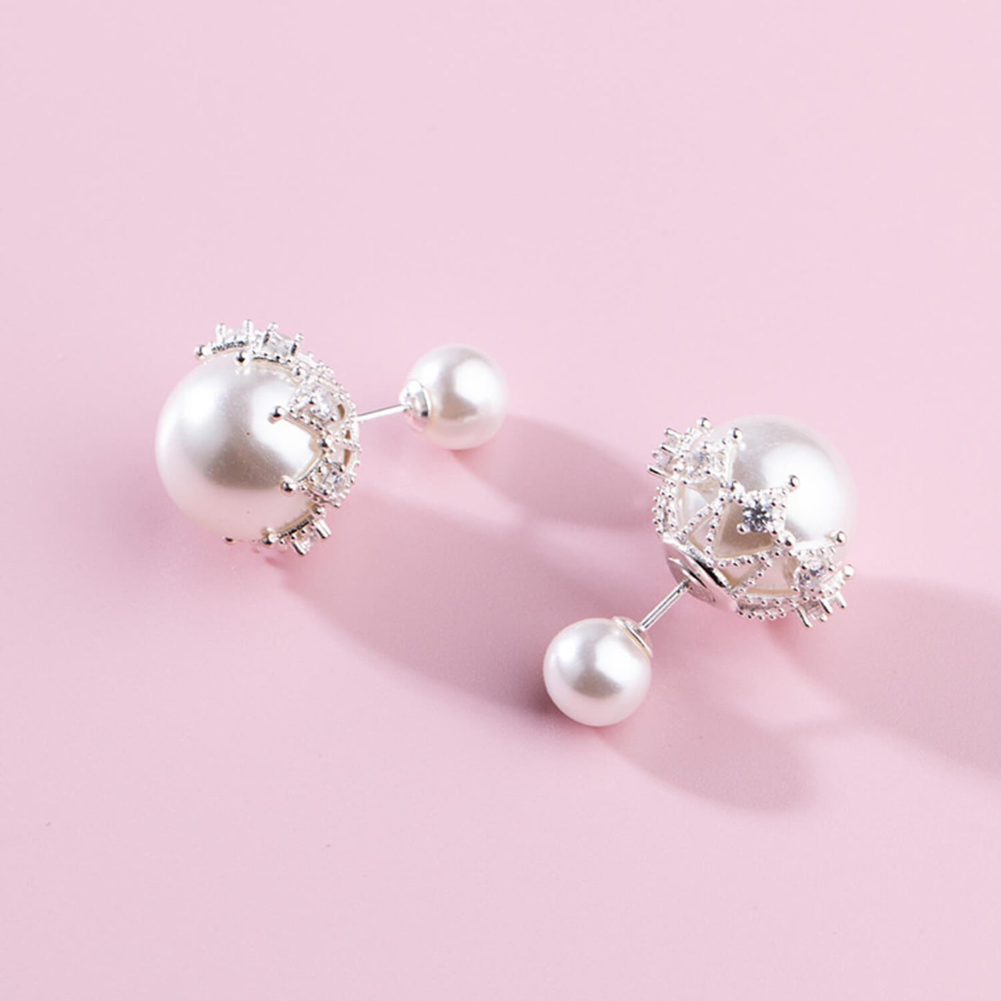 double pearl stud