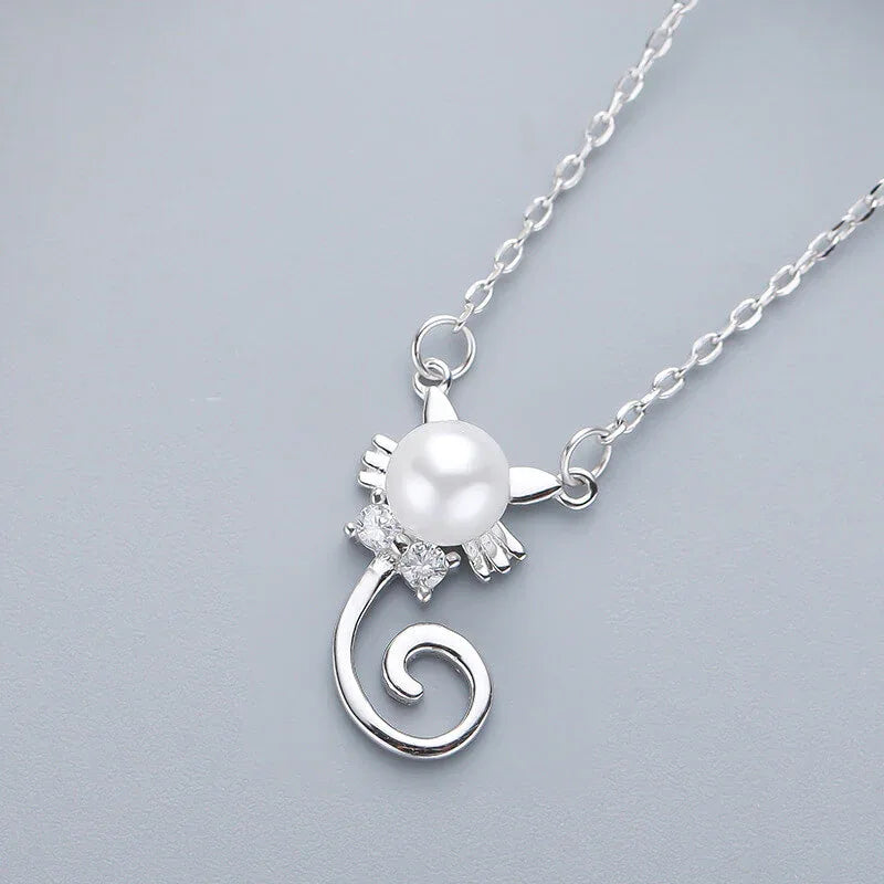 crystal cat necklace