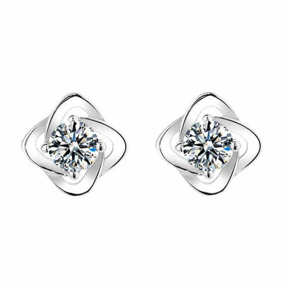Swirl Solitaire Stud Earrings

