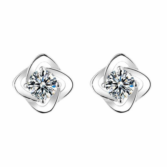 Swirl Solitaire Stud Earrings

