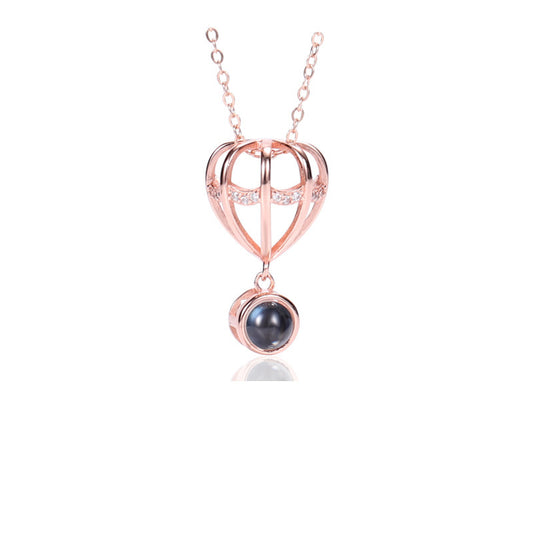 Caged Heart Projection Necklace

