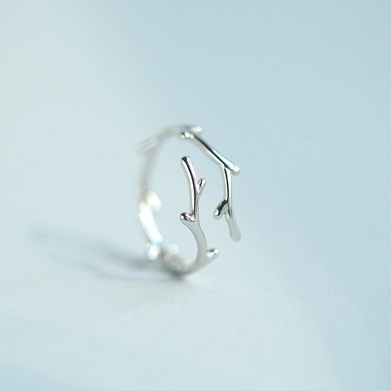 Silver Christmas Antlers Ring