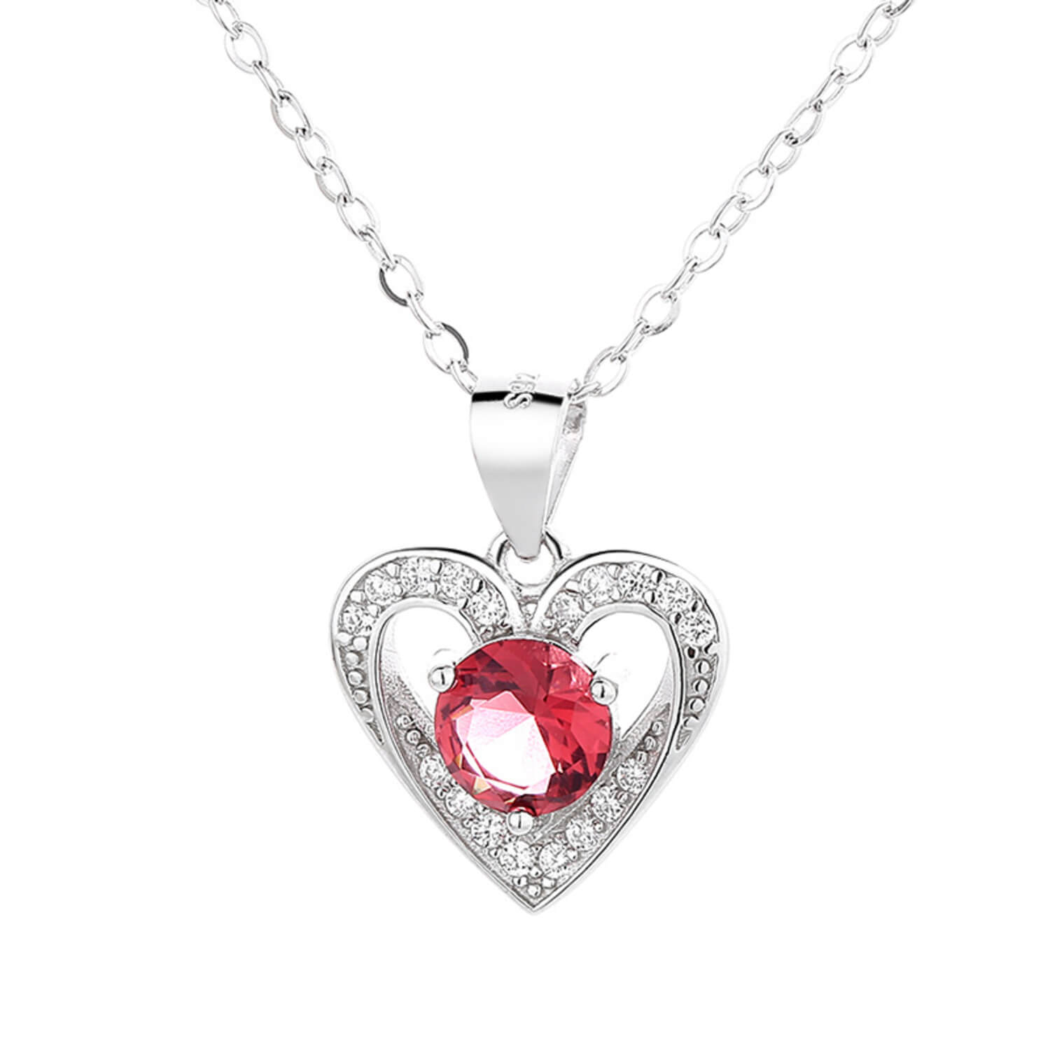 garnet and diamond heart necklace