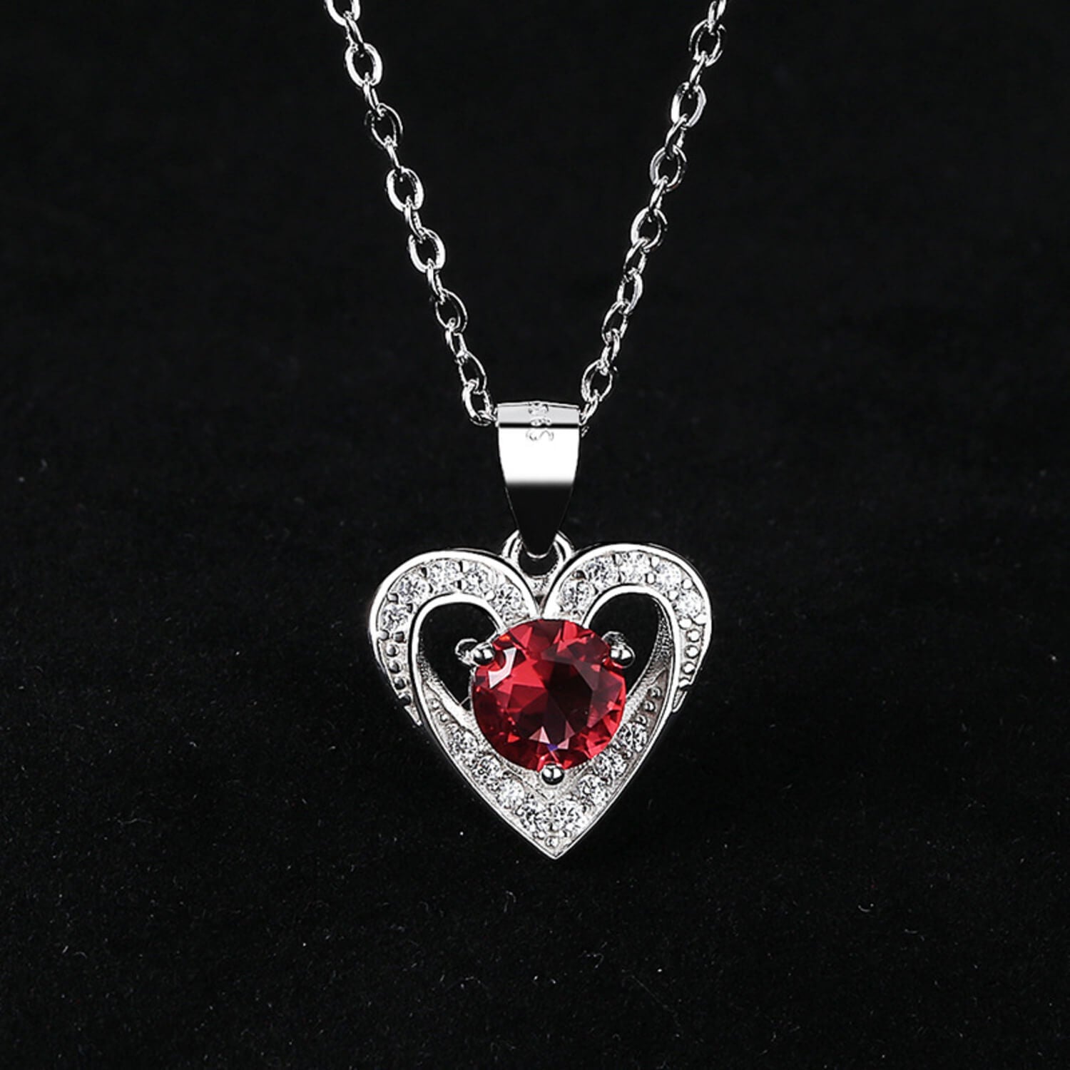 garnet heart necklace amazon
