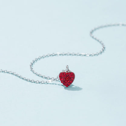 ruby heart necklace with diamonds