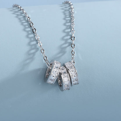 diamond interlocking circle necklace white gold
