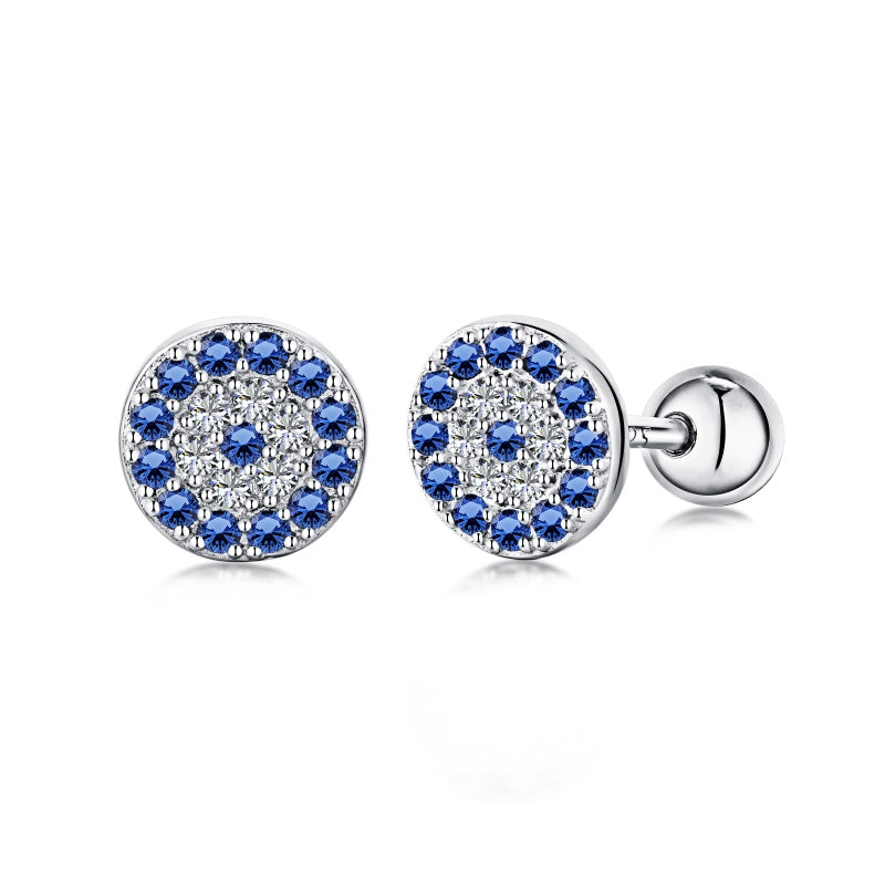 blue diamond stud white gold color