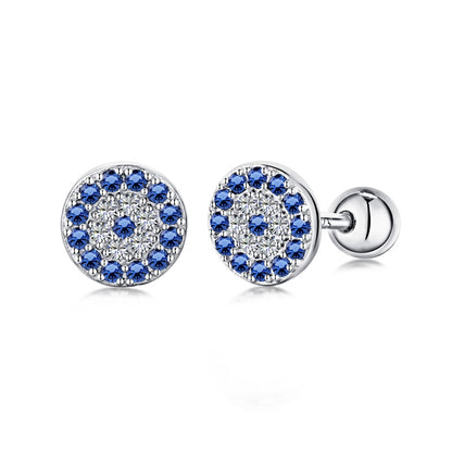 blue diamond stud white gold color