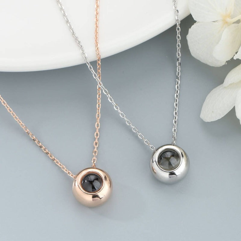 picture in jewelry Double Circle Projection Necklace

