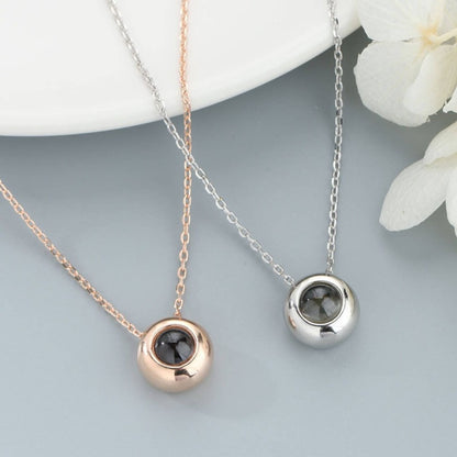 picture in jewelry Double Circle Projection Necklace

