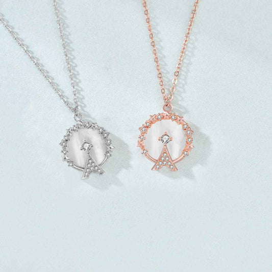 diamond eiffel tower necklace