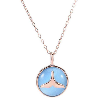 crystal with silver tail necklace