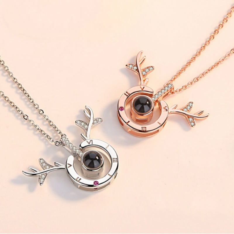 photo projection necklace silver