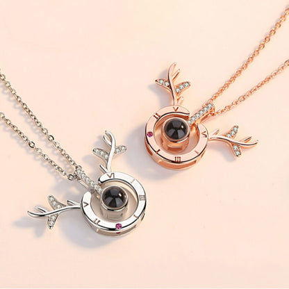 photo projection necklace silver