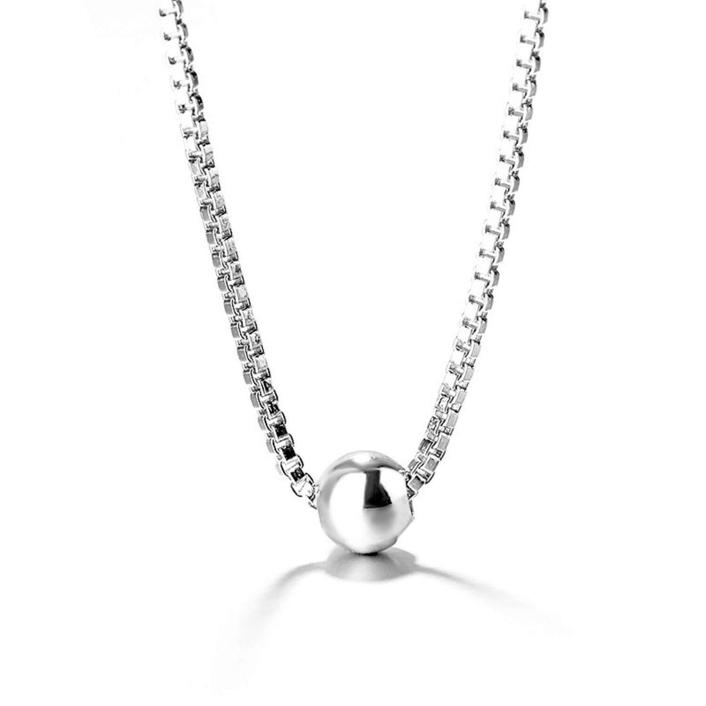 single silver ball necklace
