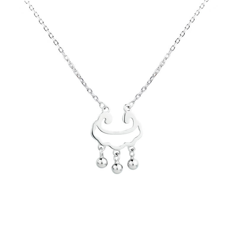 silver ancient chinese longevity lock pendant