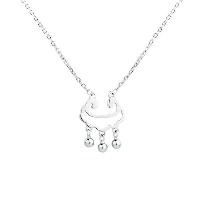 silver ancient chinese longevity lock pendant