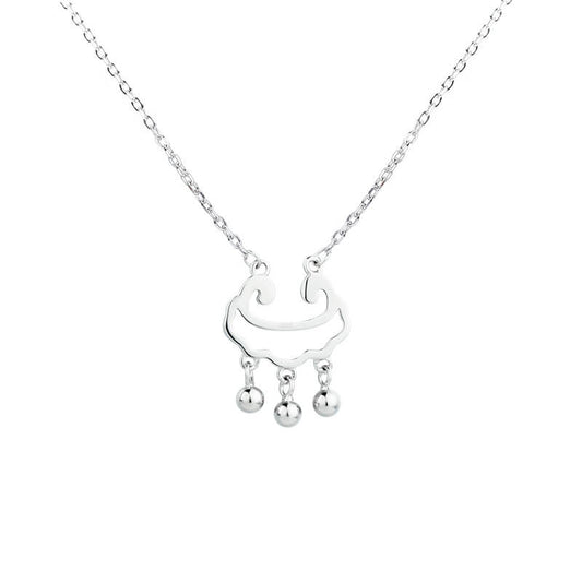 silver ancient chinese longevity lock pendant