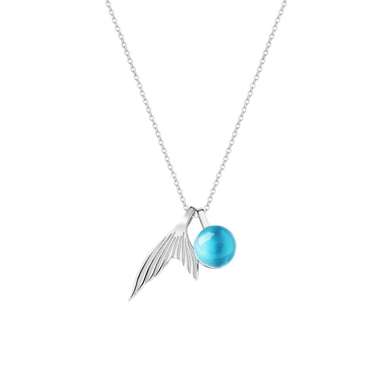tail and crystal tear ball necklace for women