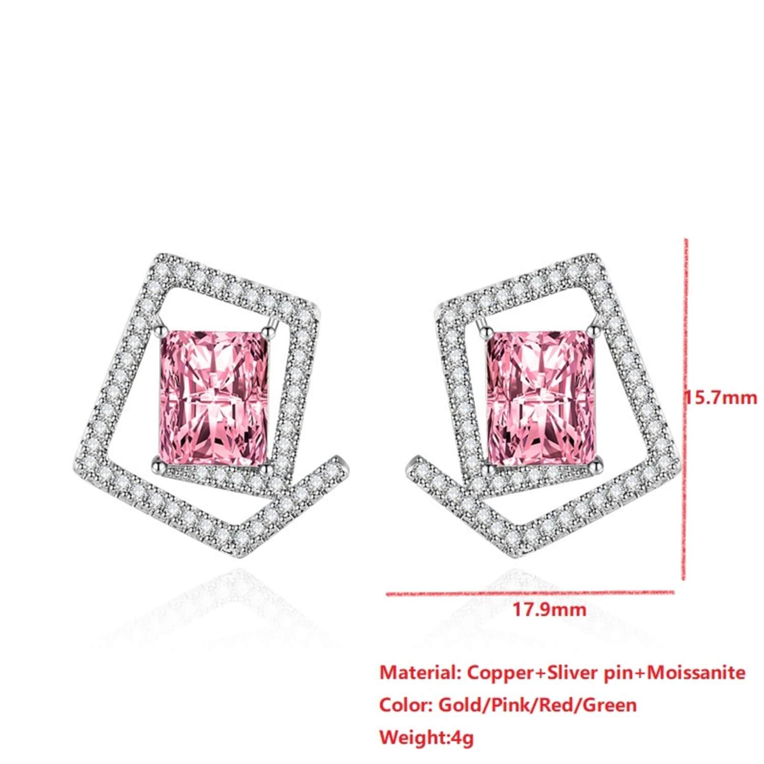 18K Gold Plated Silver Brilliant Cut Simulated Diamond Cubic Zirconia Stud Earrings